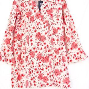 Girl's ROSIR Guayabera Shirt Dress Red Floral 16